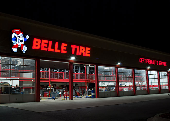 Retail Signage Belle Tire by Allen Industries