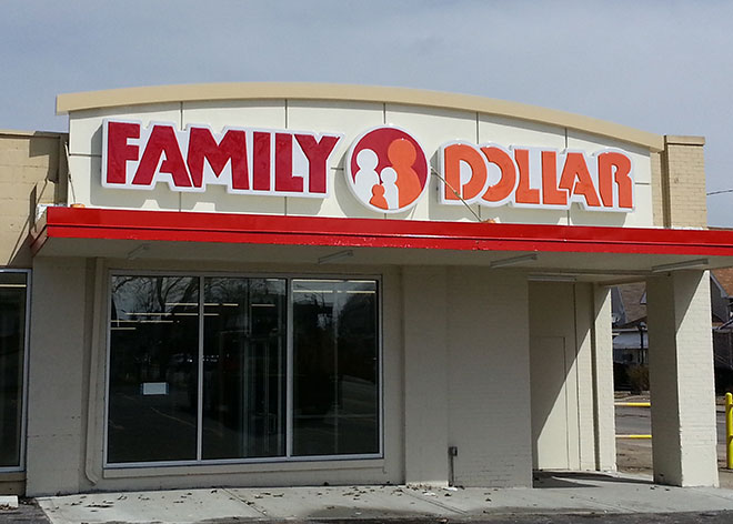 Retail Signage Family Dollar by Allen Industries