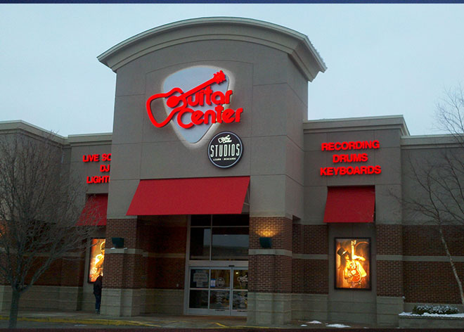 Retail Signage Guitar Center by Allen Industries