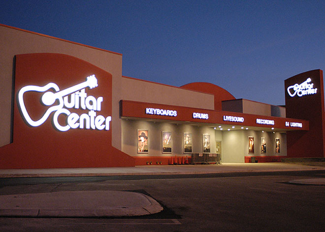 Guitar Center Retail Signage Family by Allen Industries