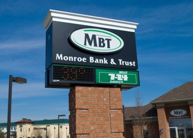 Monroe Bank & Trust Signage by Allen Industries