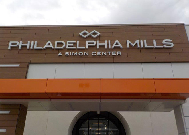 Philadephia Mills Custom Signage by Allen Industries

