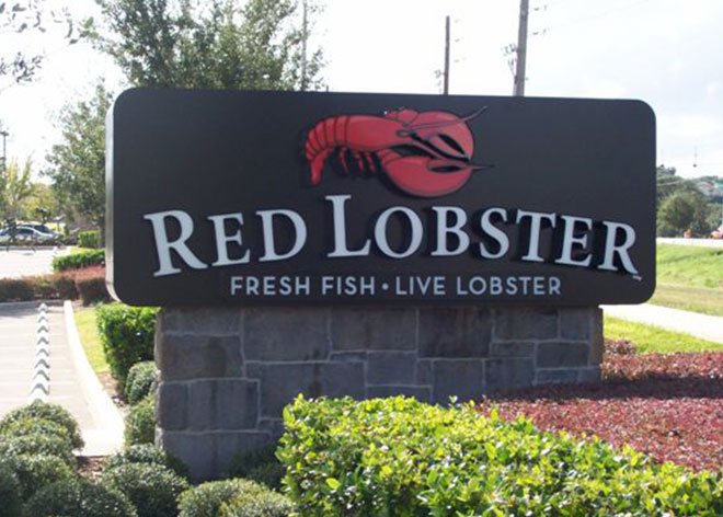 Red Lobster Casual Dining Signage by Allen Industries